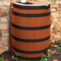 Good Ideas 40 Gallon Rain Wizard Darkened Rib Rain Barrel, Terra Cotta