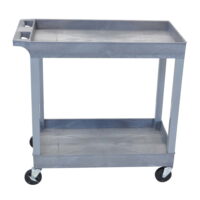 Luxor EC11-G Tub Storage Cart 2 Shelves - Gray , 32" x 18"
