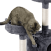 SMILE MART 70.5″H Multi Level Cat Tower Tree with 2 Condos & 2 Foam-Padded Perches for Medium/Large Cats, Light Gray