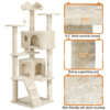 SmileMart 62''H Double Condo Cat Tree with Scratching Post Tower, Beige