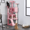 SmileMart 62''H Double Condo Cat Tree with Scratching Post Tower, Pink