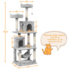 SMILE MART 70.5″H Multi Level Cat Tower Tree with 2 Condos & 2 Foam-Padded Perches for Medium/Large Cats, Light Gray