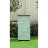 Hanover Outdoor Vertical Wood Storage Shed with Shelves | Backyard Utility Storage Unit for Organizing Garden Supplies, Patio Accessories & Tools | Green