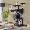 SmileMart 64.5"H Multi-level Cat Tree Tower with Condos and Perches, Black