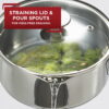 T-fal Cook & Strain Stainless Steel Cookware Set, 14 Piece Set, Dishwasher Safe