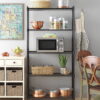 Whitmor Adjustable 36"W x 14"D x 72"H 5-Shelf Freestanding Shelves, Metal with Plastic Connectors, Black