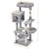 SMILE MART 51.5" Cat Tree with Climbing Hole and Condo, Light Gray SMILE MART 51.5" Cat Tree with Climbing Hole and Condo, Light Gray