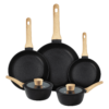 MasterChef 7 Piece Cookware Set, 2 Sauce Pans with 2 Lids and 3 Frying Pans