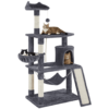Easyfashion 63.5''H Multi Level Cat Tree Condo with Scratching Post, Dark Gray