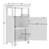 SMILE MART 4-Tier Wooden Bathroom Floor Cabinet for Bathroom Kitchen Hallway, White