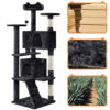 SmileMart 61.5''H Double Condo Cat Tree with Scratching Post Tower, Black