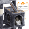 SmileMart 71.5″ H Multi-Level Large Cat Tree with 2 Cozy Perches and 2 Condos, Dark Gray