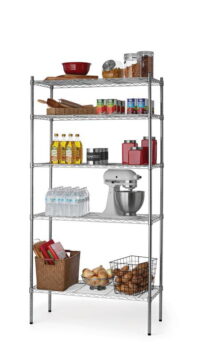 Hyper Tough 5 Tier Wire Shelf Unit, Chrome, 1750 lb Capacity, Adult