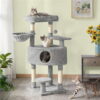 SMILE MART Multilevel Cat Tree Basket Condo Scratching Posts, Light Gray