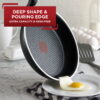 T-fal Cook & Strain Nonstick Cookware Set, 14 piece Set, Black, Dishwasher Safe