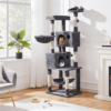 SmileMart 73"H Multi-level Cat Tree Tower with Condos and Perches, Dark Gray