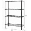 Hyper Tough 4 Tier Wire Shelf Unit, Black, Capacity 1400 lbs