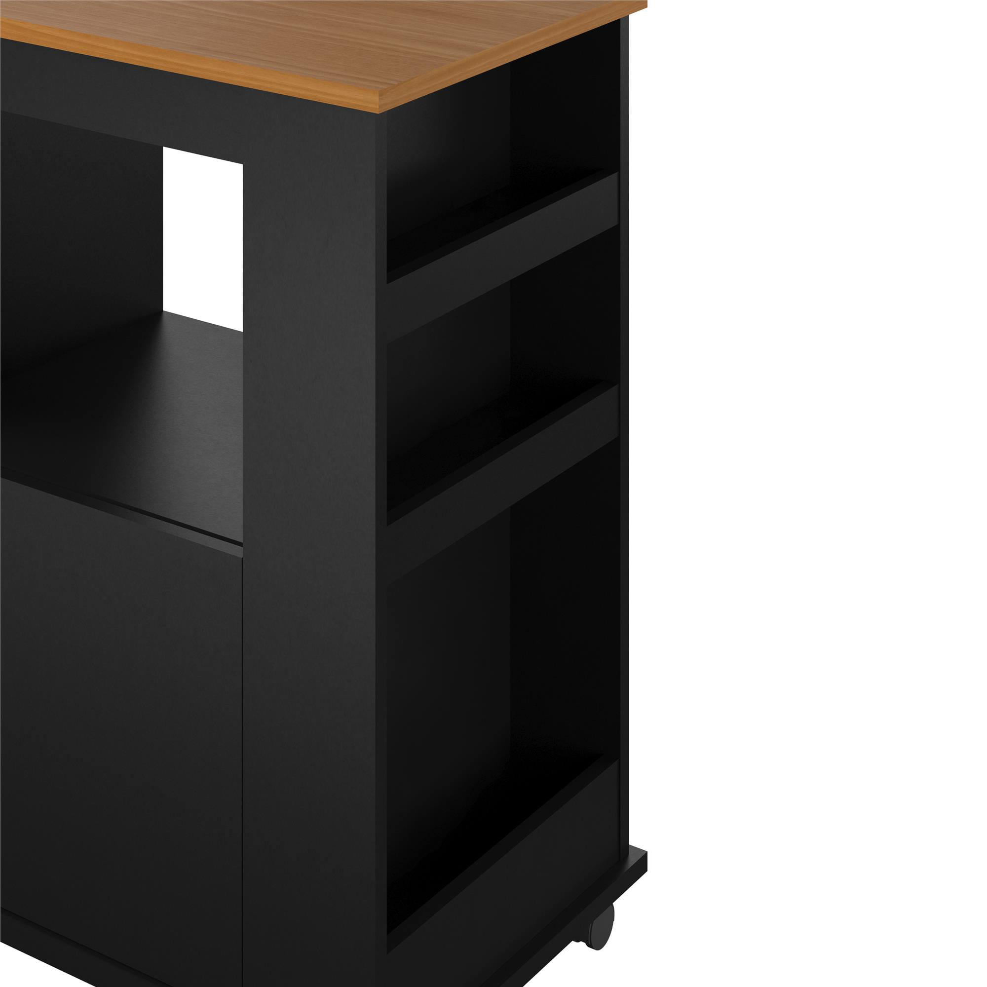 3319d37d-0da8-4b8e-897a-158ea3a52897.509e85b48b311e96978ad845cf27f334.jpeg Ameriwood Home Williams Kitchen Island Microwave Cart with Rolling Casters, Black