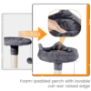 SMILE MART 70.5″H Multi Level Cat Tower Tree with 2 Condos & 2 Foam-Padded Perches for Medium/Large Cats, Light Gray