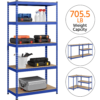 Smile Mart 5-Shelf Boltless & Adjustable Steel Storage Shelf Unit, Blue, Holds up to 705 lb Per Shelf