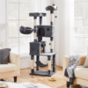 SmileMart 73"H Multi-level Cat Tree Tower with Condos and Perches, Dark Gray