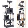 SMILE MART 70.5″H Multi Level Cat Tower Tree with 2 Condos & 2 Foam-Padded Perches for Medium/Large Cats, Light Gray