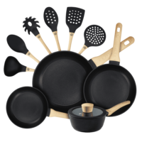 Bergner Retro Collection Cast Aluminum Nonstick Pots and Pans 10 Piece Cookware Set - Dark Gray