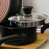 T-fal Cook & Strain Nonstick Cookware Set, 14 piece Set, Black, Dishwasher Safe