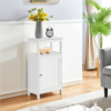 SMILE MART 4-Tier Wooden Bathroom Floor Cabinet for Bathroom Kitchen Hallway, White