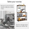 SmileMart 4-Tier Bakers Rack Kitchen Storage Shelf with S-Hooks, Rustic Brown