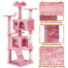SmileMart 62''H Double Condo Cat Tree with Scratching Post Tower, Pink