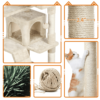 SmileMart 62''H Double Condo Cat Tree with Scratching Post Tower, Beige