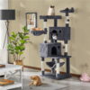SmileMart 64.5"H Multi-level Cat Tree Tower with Condos and Perches, Dark Gray