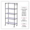 Alera 5-Shelf Wire Shelving Kit with Casters and Shelf Liners, 36w x 18d x 72h, Black Anthracite