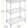 Whitmor Supreme Adjustable 23.15"W x 13.11"D x 29.9"H 3-Shelf Freestanding Shelves, Chrome