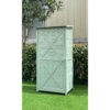 Hanover Outdoor Vertical Wood Storage Shed with Shelves | Backyard Utility Storage Unit for Organizing Garden Supplies, Patio Accessories & Tools | Green