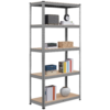 Smile Mart 5-Tier Adjustable Boltless Storage Shelf Units for Garage, Light Gray