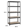 WORKPRO 36“ W x 18“ D x 72" H 5-Tier, Freestanding Shelf, 800lbs. Capacity, Steel