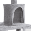 SMILE MART 61" Cat Tree with Condo and Scratching Post Tower, Light Gray