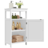 SMILE MART 4-Tier Wooden Bathroom Floor Cabinet for Bathroom Kitchen Hallway, White