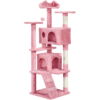 SmileMart 62''H Double Condo Cat Tree with Scratching Post Tower, Pink