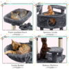 SMILE MART Multilevel Cat Tree Basket Condo Scratching Posts, Dark Gray