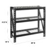 WORKPRO 48”W x 18”D x 48” H 3-Tier Freestanding Shelf, Steel, 1500lb. Capacity