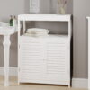 Lavish Home Freestanding Storage Cabinet with Double Doors and Open Shelf, White