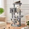 SMILE MART 51.5" Cat Tree with Climbing Hole and Condo, Light Gray SMILE MART 51.5" Cat Tree with Climbing Hole and Condo, Light Gray