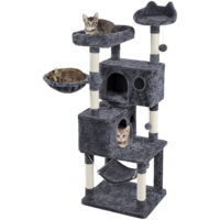 SmileMart 64.5"H Multi-level Cat Tree Tower with Condos and Perches, Dark Gray