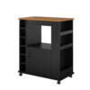 Ameriwood Home Williams Kitchen Island Microwave Cart with Rolling Casters, Black Ameriwood Home Williams Kitchen Island Microwave Cart with Rolling Casters, Black
