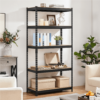 Smile Mart 5-Shelf Boltless & Adjustable Steel Storage Shelf Unit, Black, Holds up to 705 lb Per Shelf