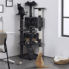 SmileMart 61.5''H Double Condo Cat Tree with Scratching Post Tower, Black