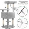 SMILE MART Multilevel Cat Tree Basket Condo Scratching Posts, Light Gray